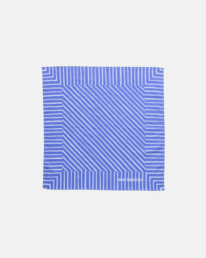 Astrilli Piccolo Cotton Scarf | Blue, Light Grey | 22" x 22"
