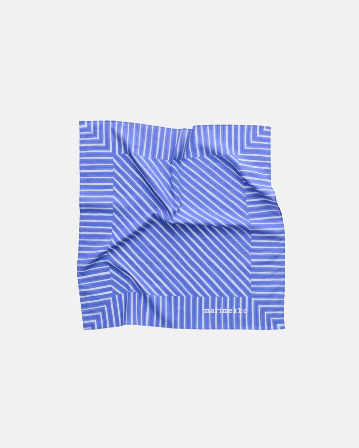 Astrilli Piccolo Cotton Scarf | Blue, Light Grey | 22" x 22"