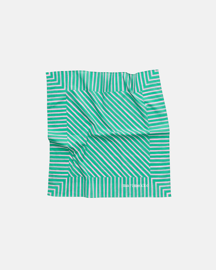 Astrilli Piccolo Cotton Scarf | Green, Light Pink | 22" x 22"