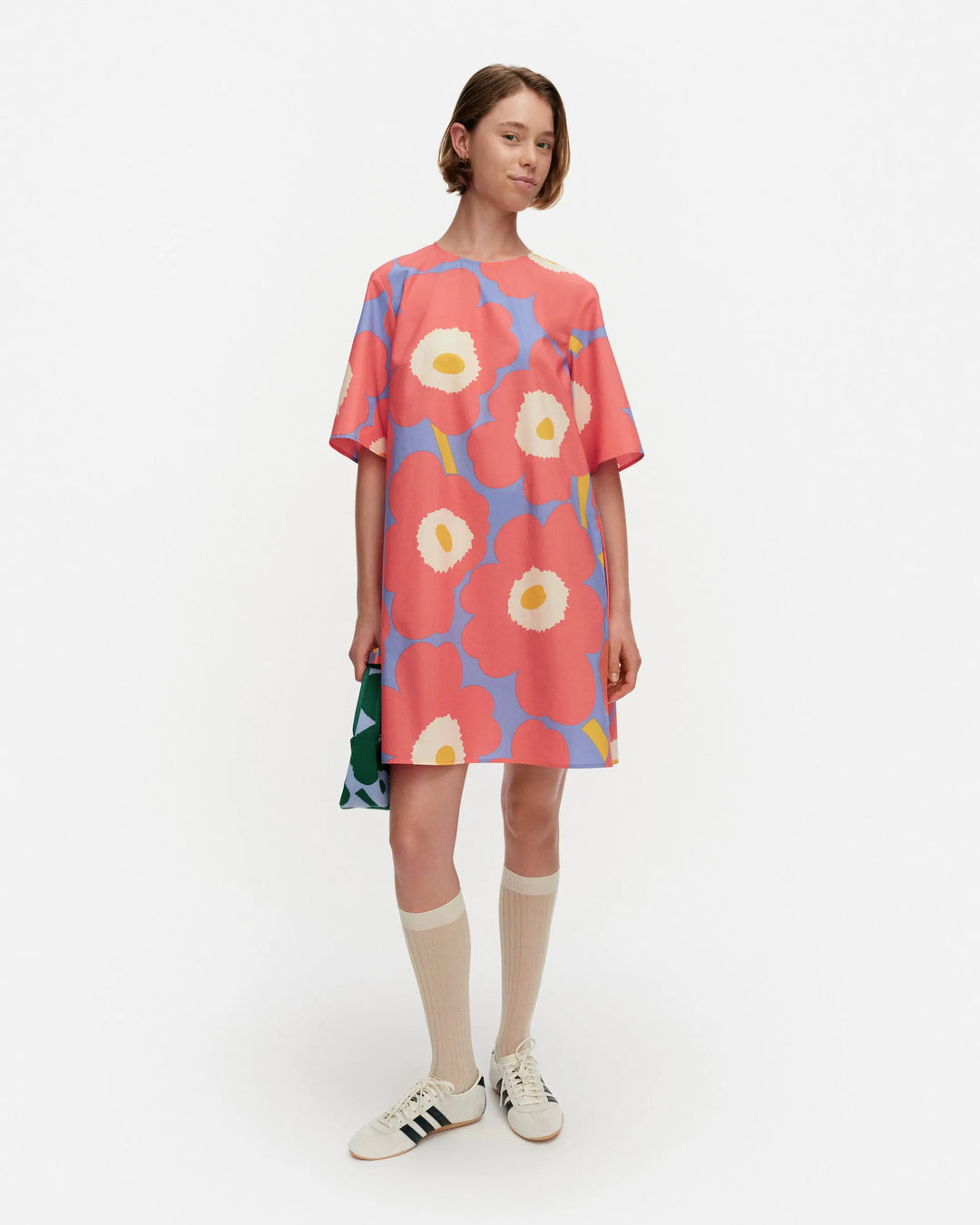 Kukkiva Unikko Short Sleeve A-Line Poplin Dress