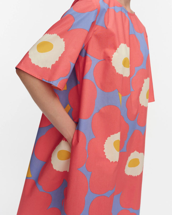 Kukkiva Unikko Short Sleeve A-Line Poplin Dress