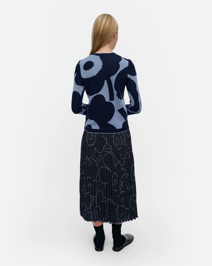 Harhautus Unikko Knitted Cardigan | Blue, Dark Blue
