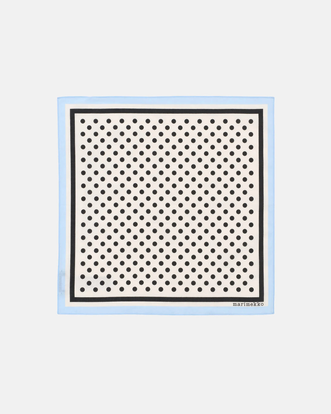 Astrilli Pallo Cotton Scarf | White, Black, Blue | 22" x 22"