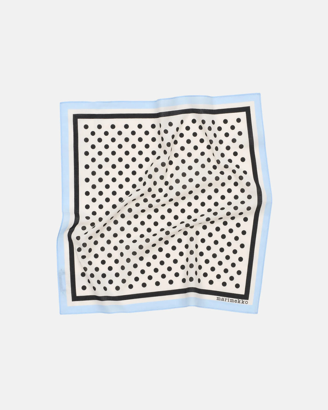 Astrilli Pallo Cotton Scarf | White, Black, Blue | 22" x 22"