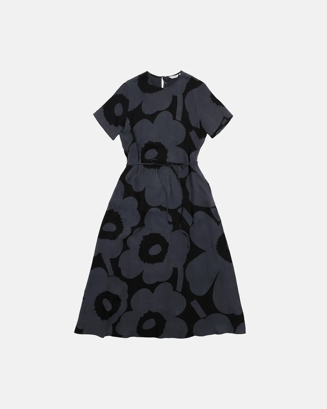 Taipale Unikko Short-Sleeve Maxi  Dress | Black, Blue Grey
