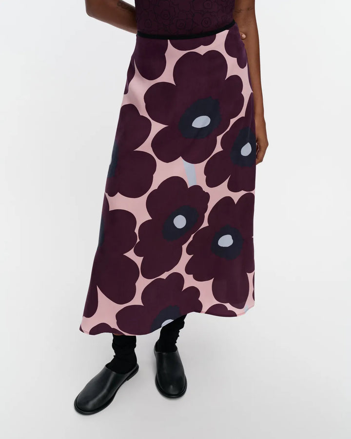 Edeta Unikko Midi Skirt | Pink, Wine, Navy