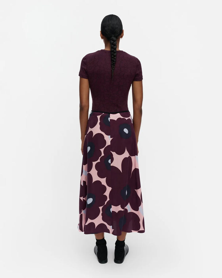 Edeta Unikko Midi Skirt | Pink, Wine, Navy