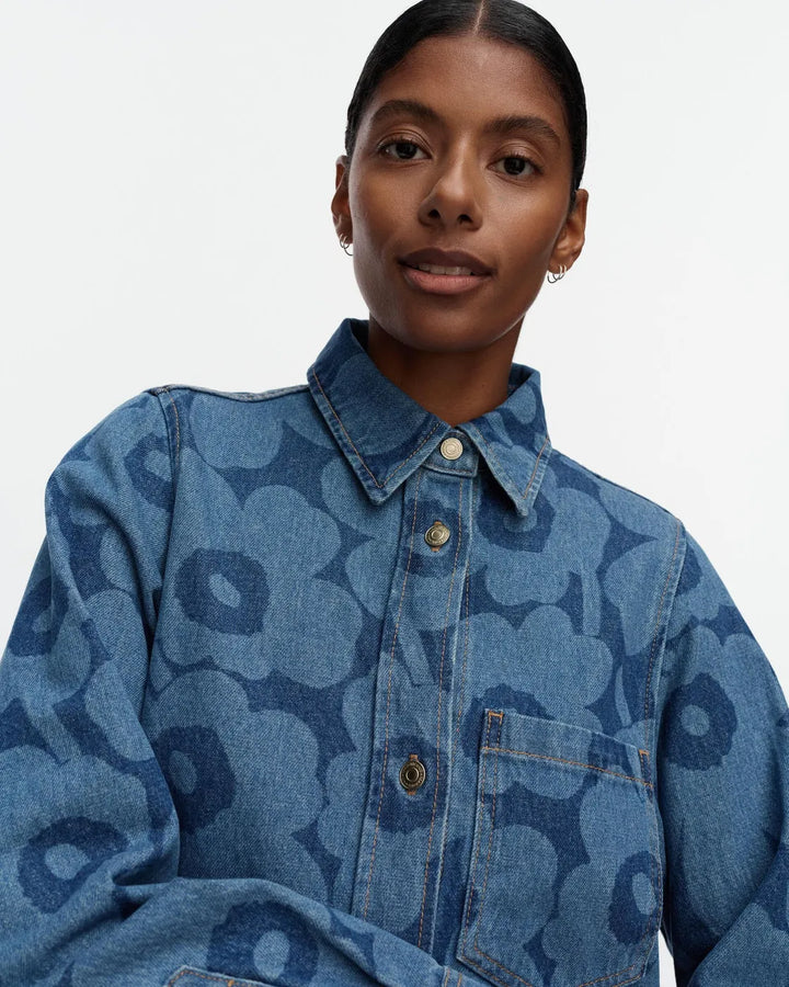 Maridenim Unikko Long Sleeve Dress | Mid Indigo
