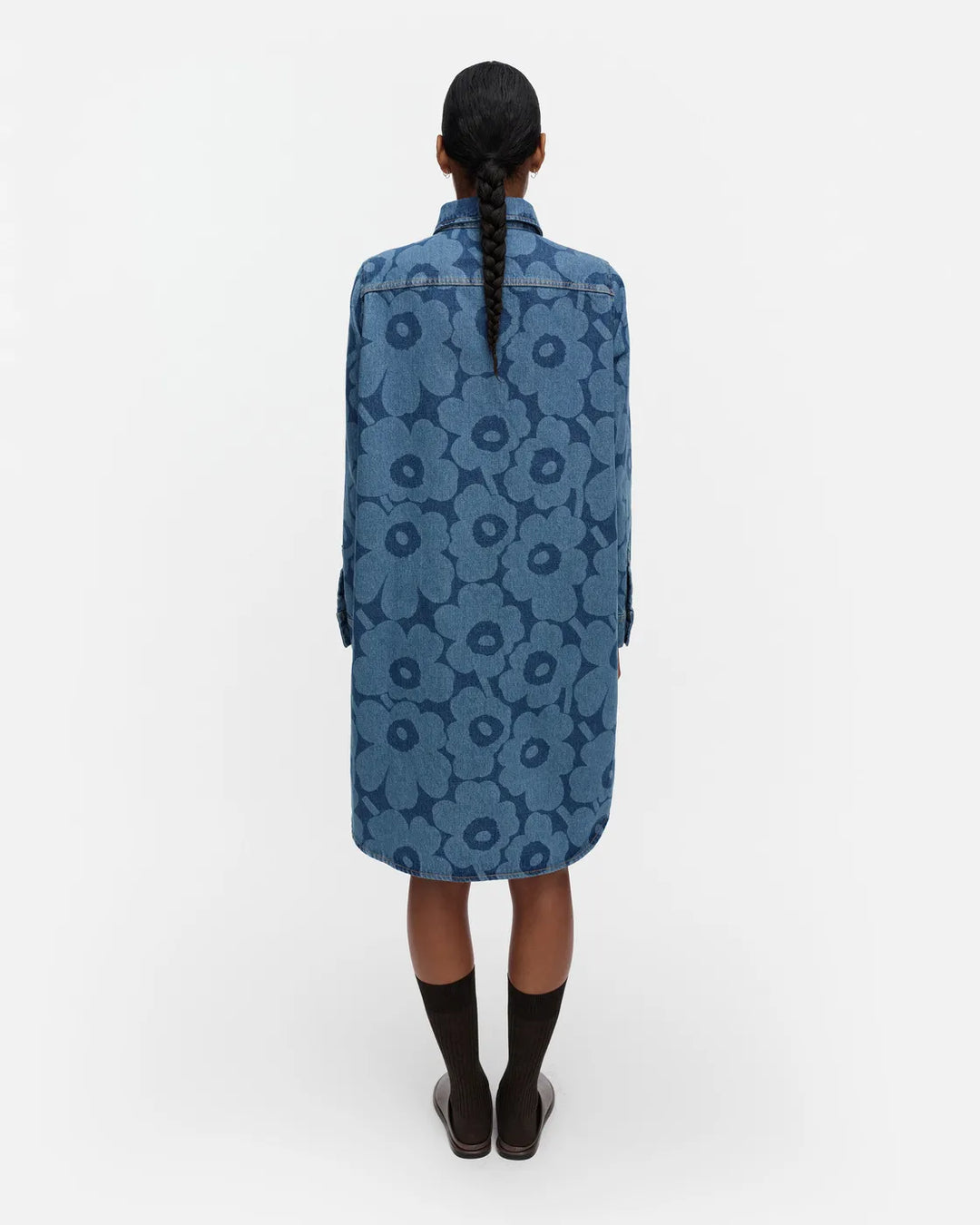 Maridenim Unikko Long Sleeve Dress | Mid Indigo