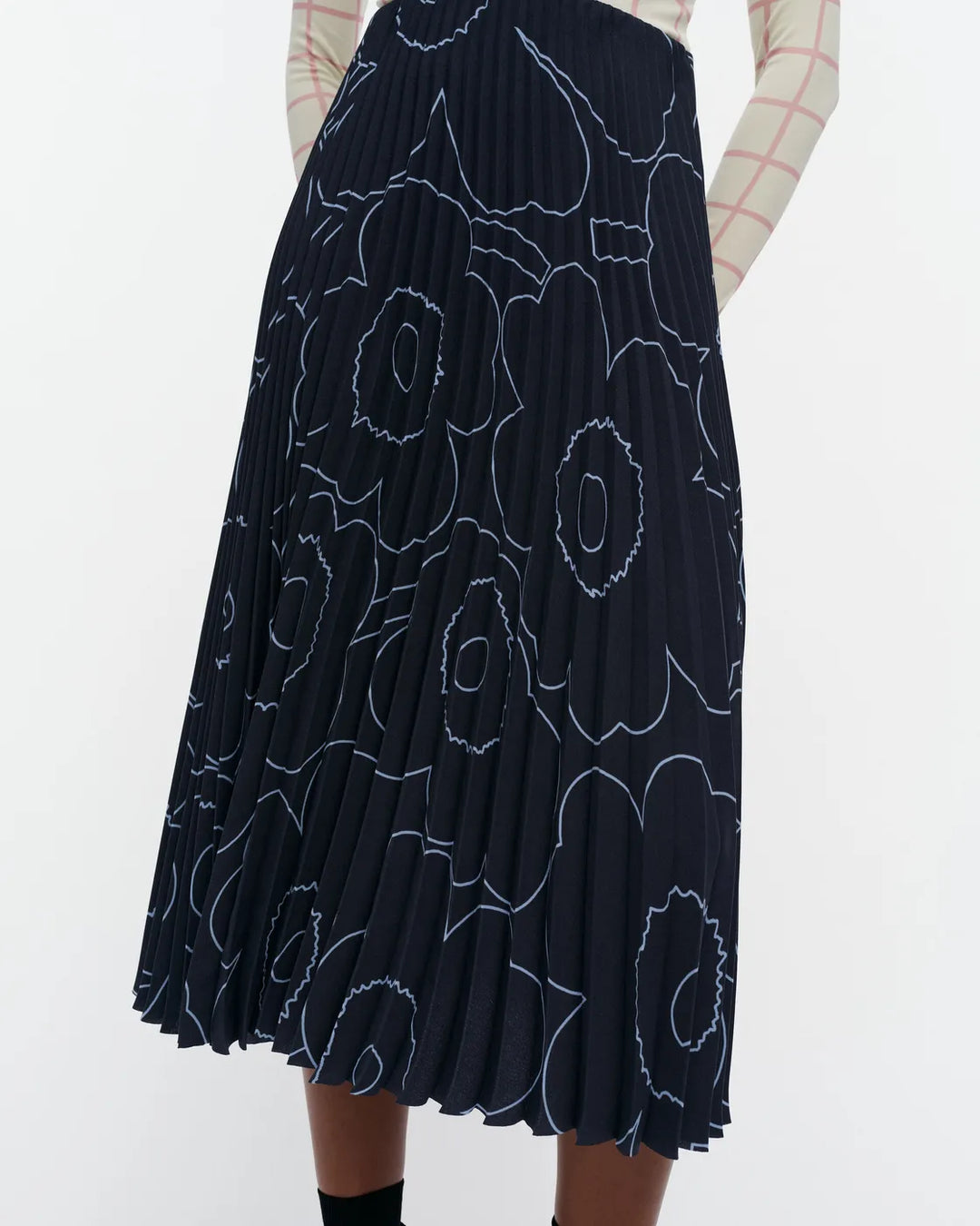 Pii Piirto Unikko Midi Skirt | Dark Blue, Light Blue