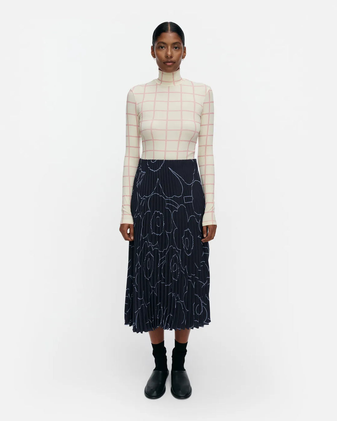 Pii Piirto Unikko Midi Skirt | Dark Blue, Light Blue