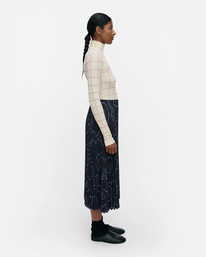 Pii Piirto Unikko Midi Skirt | Dark Blue, Light Blue