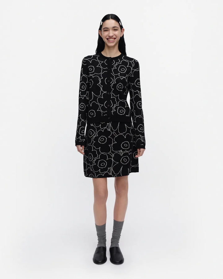 Villi Piirto Unikko Knitted Cardigan | Black, White