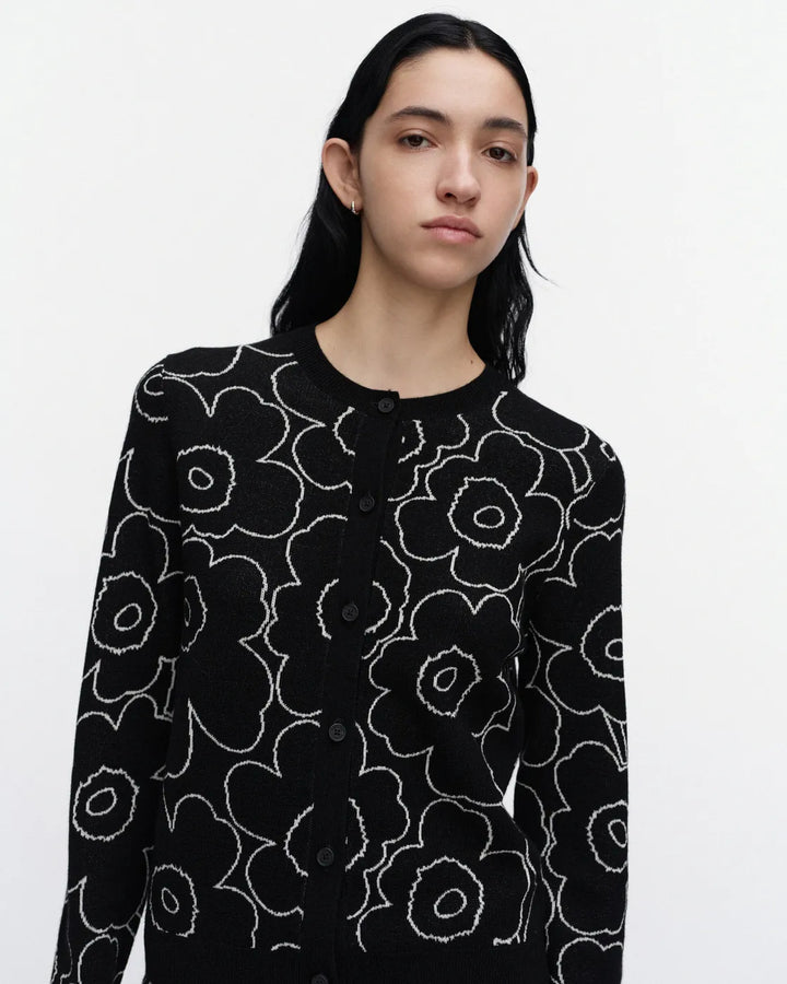 Villi Piirto Unikko Knitted Cardigan | Black, White