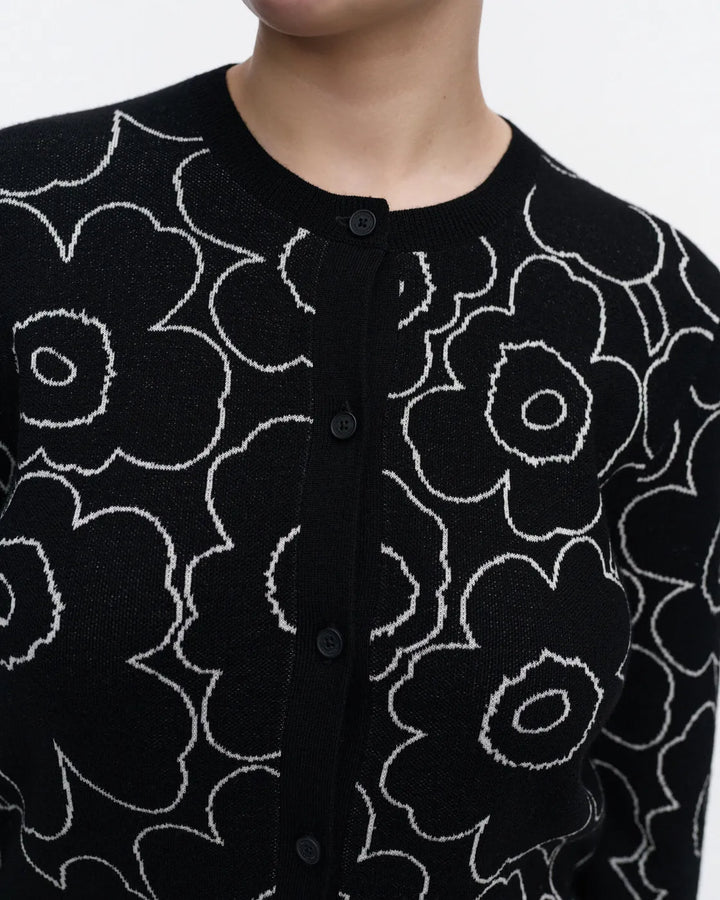 Villi Piirto Unikko Knitted Cardigan | Black, White
