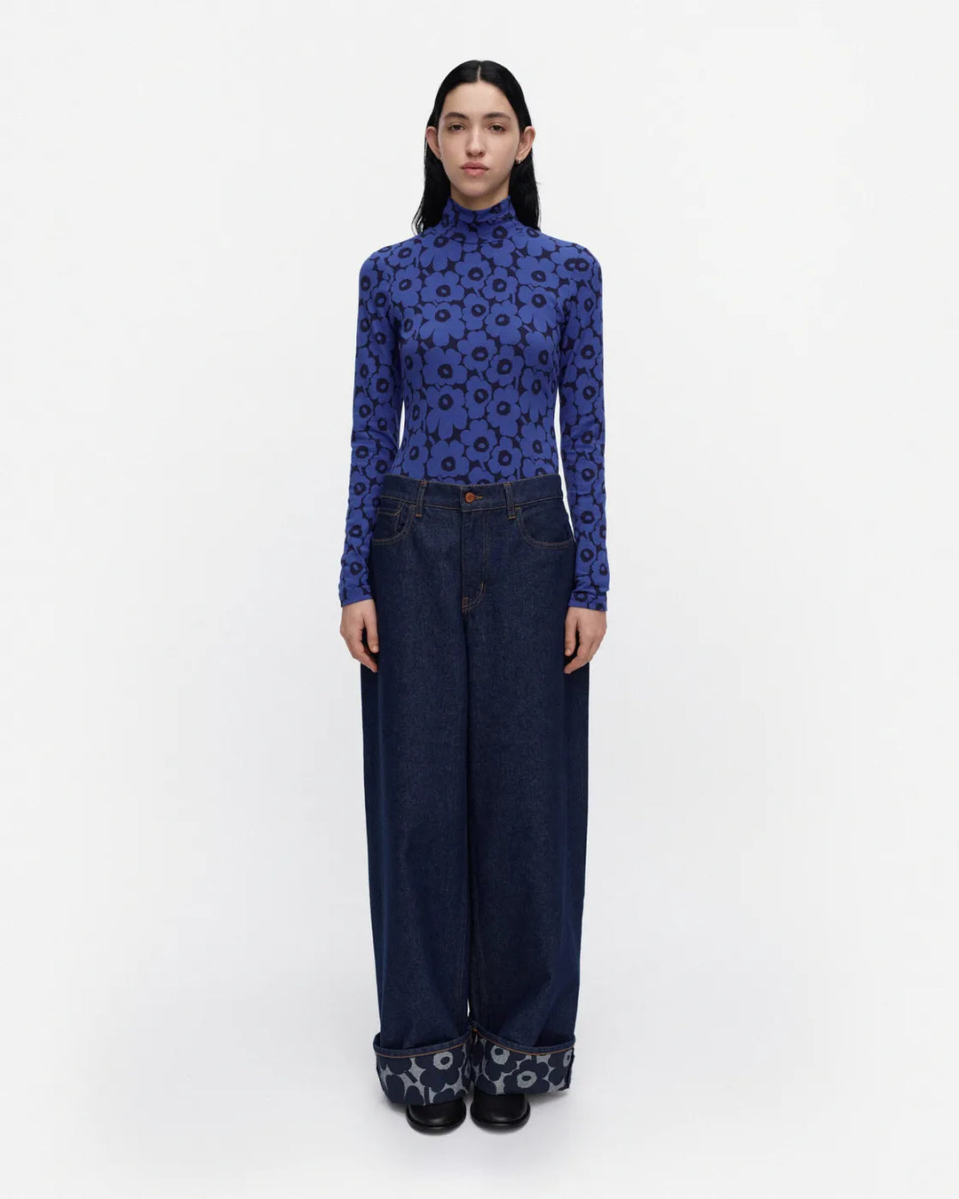 Jäkälä Unikko Jersey Turtleneck | Blue, Dark Blue