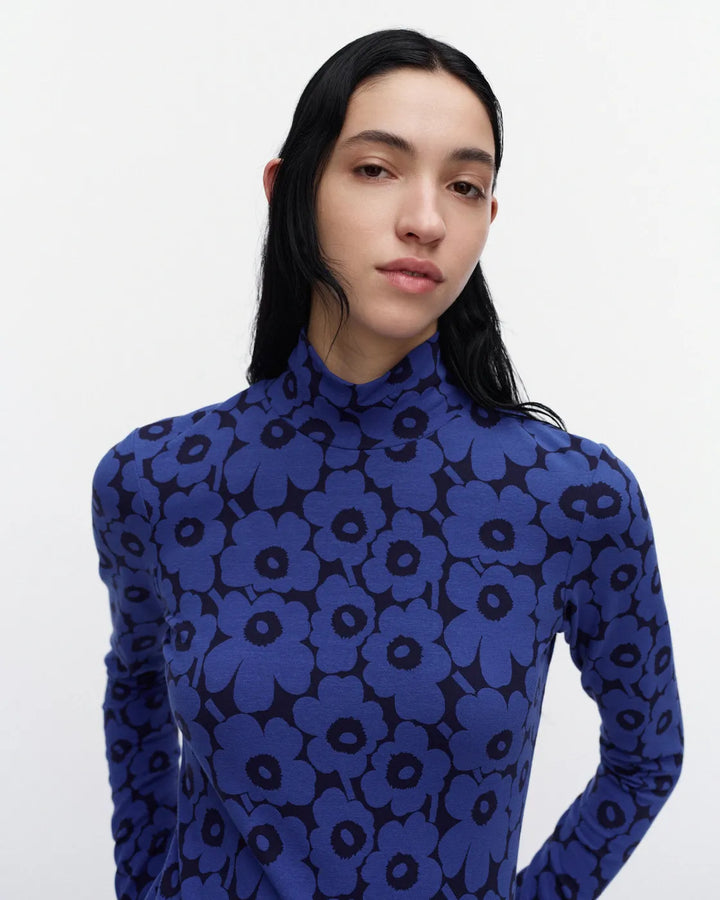 Jäkälä Unikko Jersey Turtleneck | Blue, Dark Blue