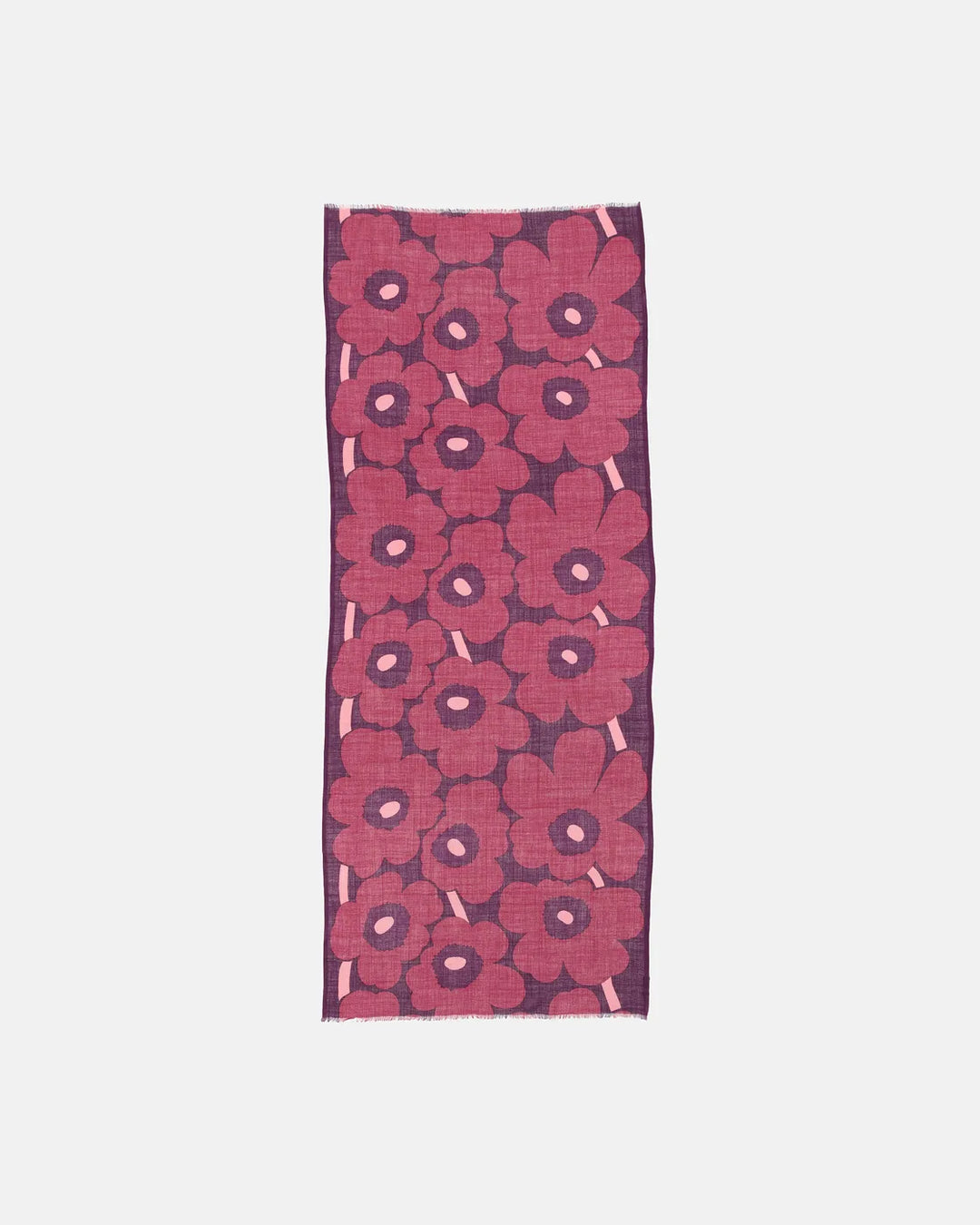 Fiore  Unikko Wool Scarf |Burgundy Multi | 28" x 72"