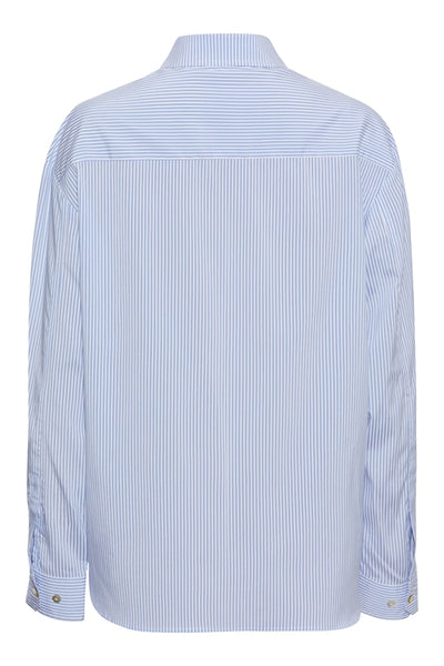 Bizzy Easy Care Shirt, Blue/ White Stripe