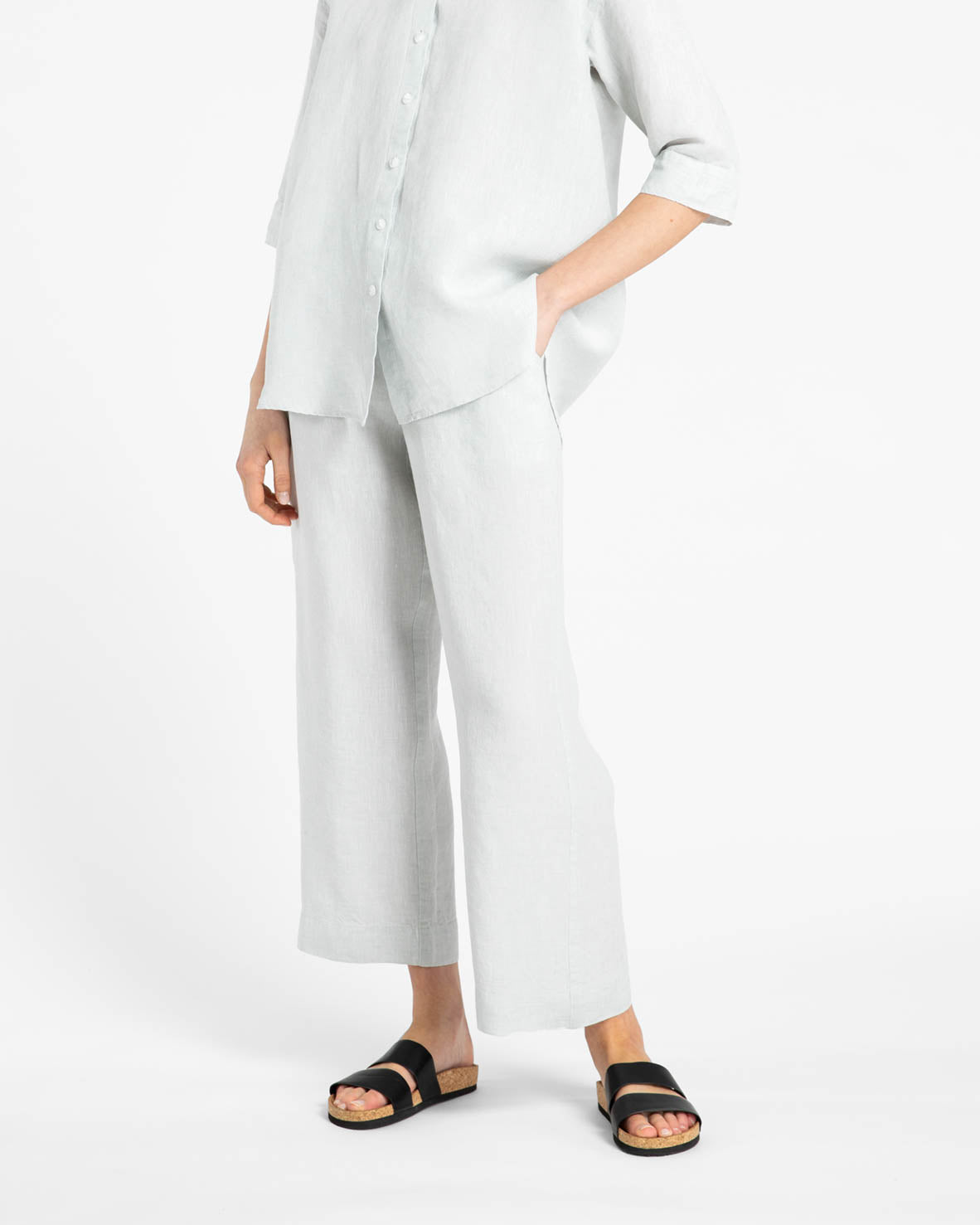 Kuusama Linen Pants, Light Grey. L & XL