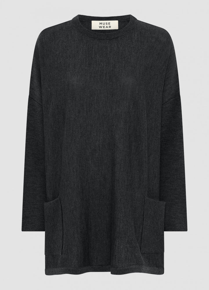Muse Wear | Agnete Merino Tunic | Soft Black | One Size
