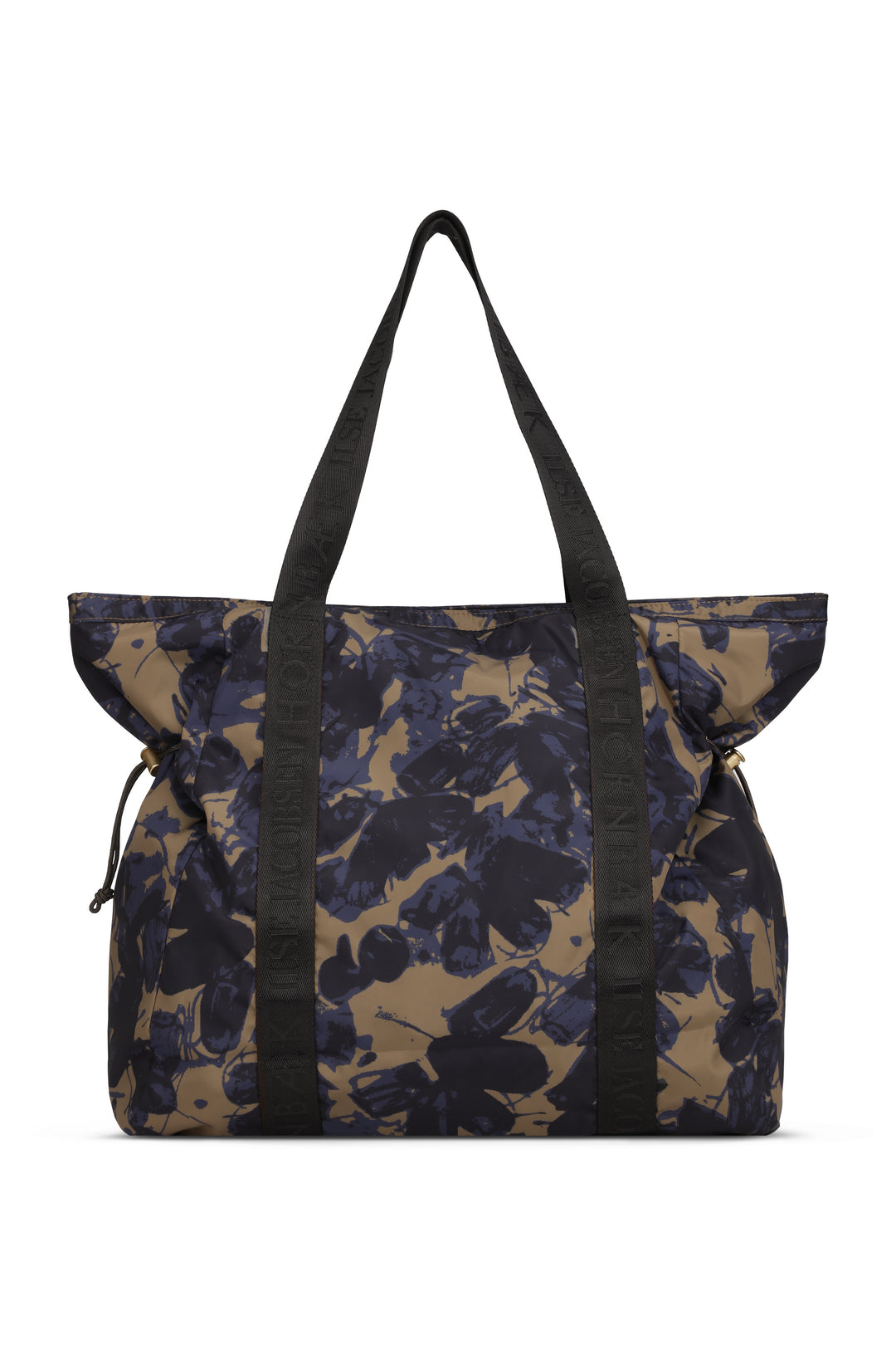 Ilse Jacobsen | All Weather Nylon Shopper Tote | Mocha, Dark Blue Butterfly