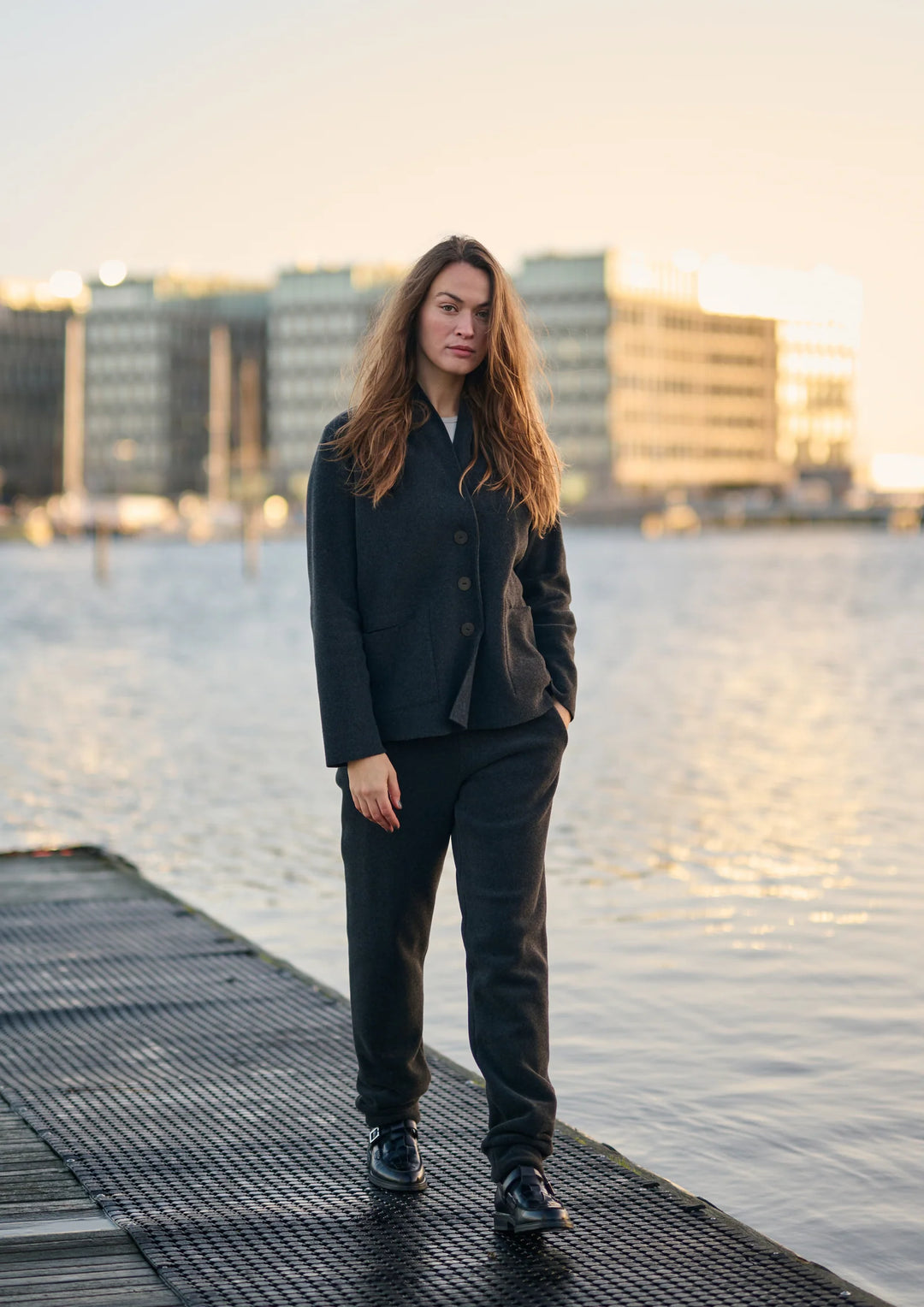 Henriette Italian Fleece Cardigan | Soft Black