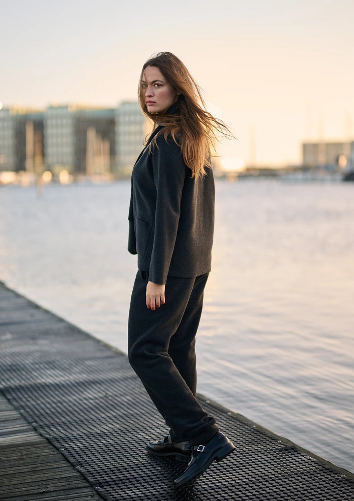 Henriette Italian Fleece Cardigan | Soft Black