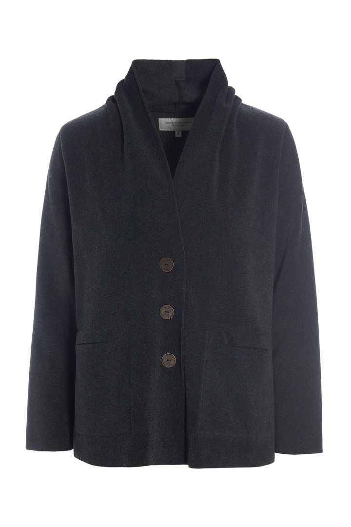 Henriette Italian Fleece Cardigan | Soft Black