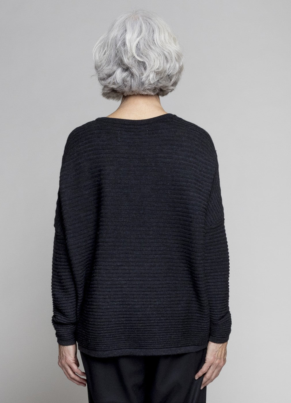 Muse Wear | Ebba Ribbed Merino Sweater | Soft Black | One Size