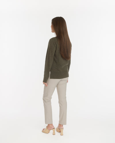 Malado, Cashmere/Merino Blend Sweater, Olive Melange