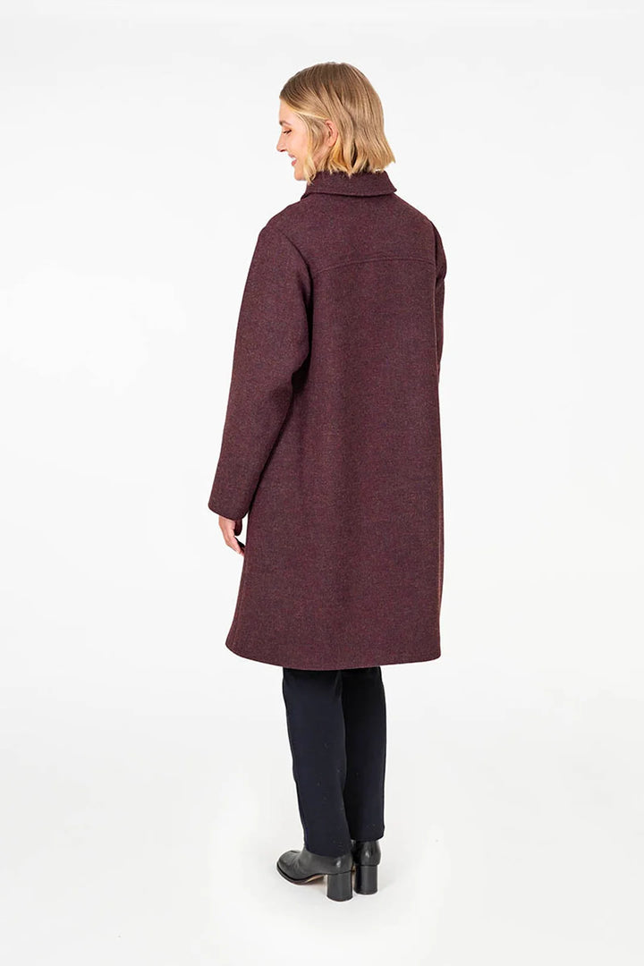 Falla Finland | Garda Wool Coat | Burgundy Melange