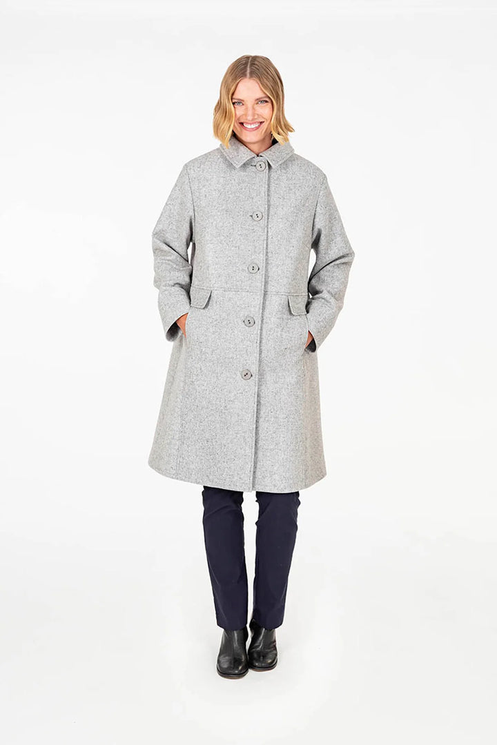 Falla Finland | Garda Wool Coat | Light Grey Melange