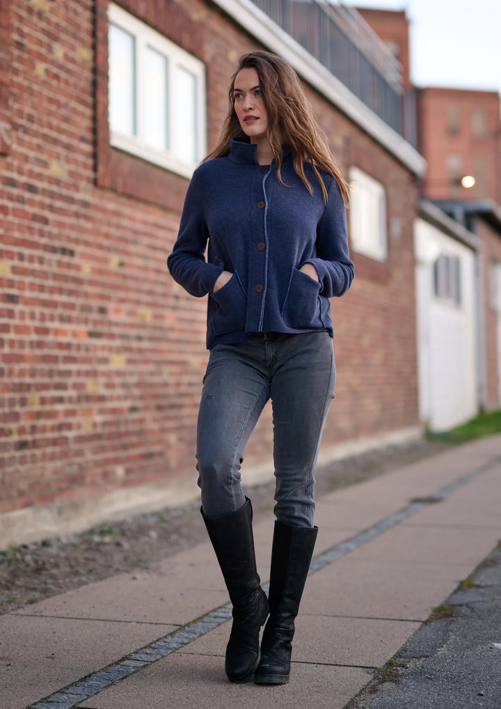 Henriette Italian Fleece Jacket | Evening Blue