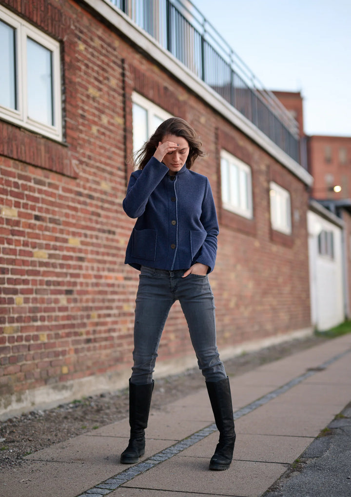 Henriette Italian Fleece Jacket | Evening Blue