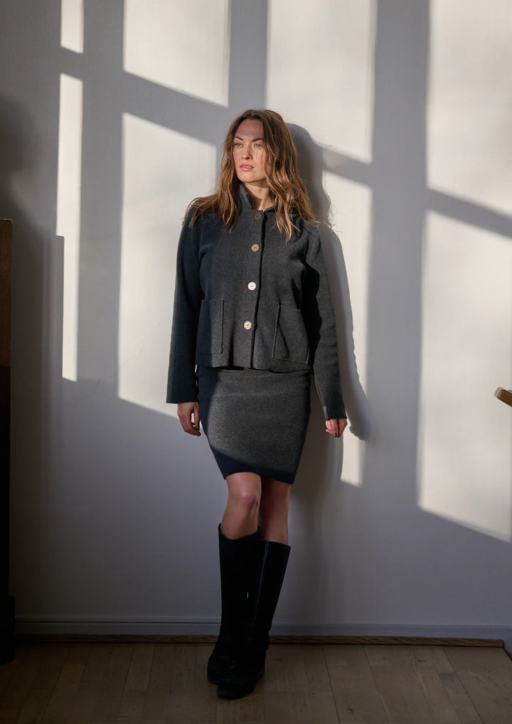 Henriette Italian Fleece Jacket | Soft Black