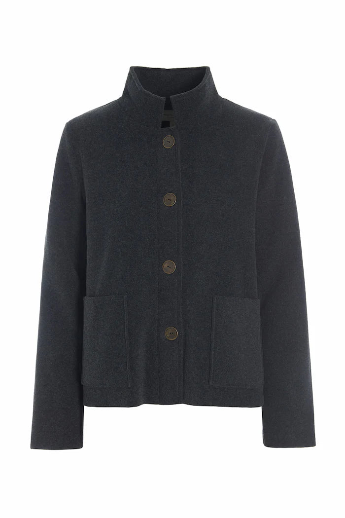 Henriette Italian Fleece Jacket | Soft Black