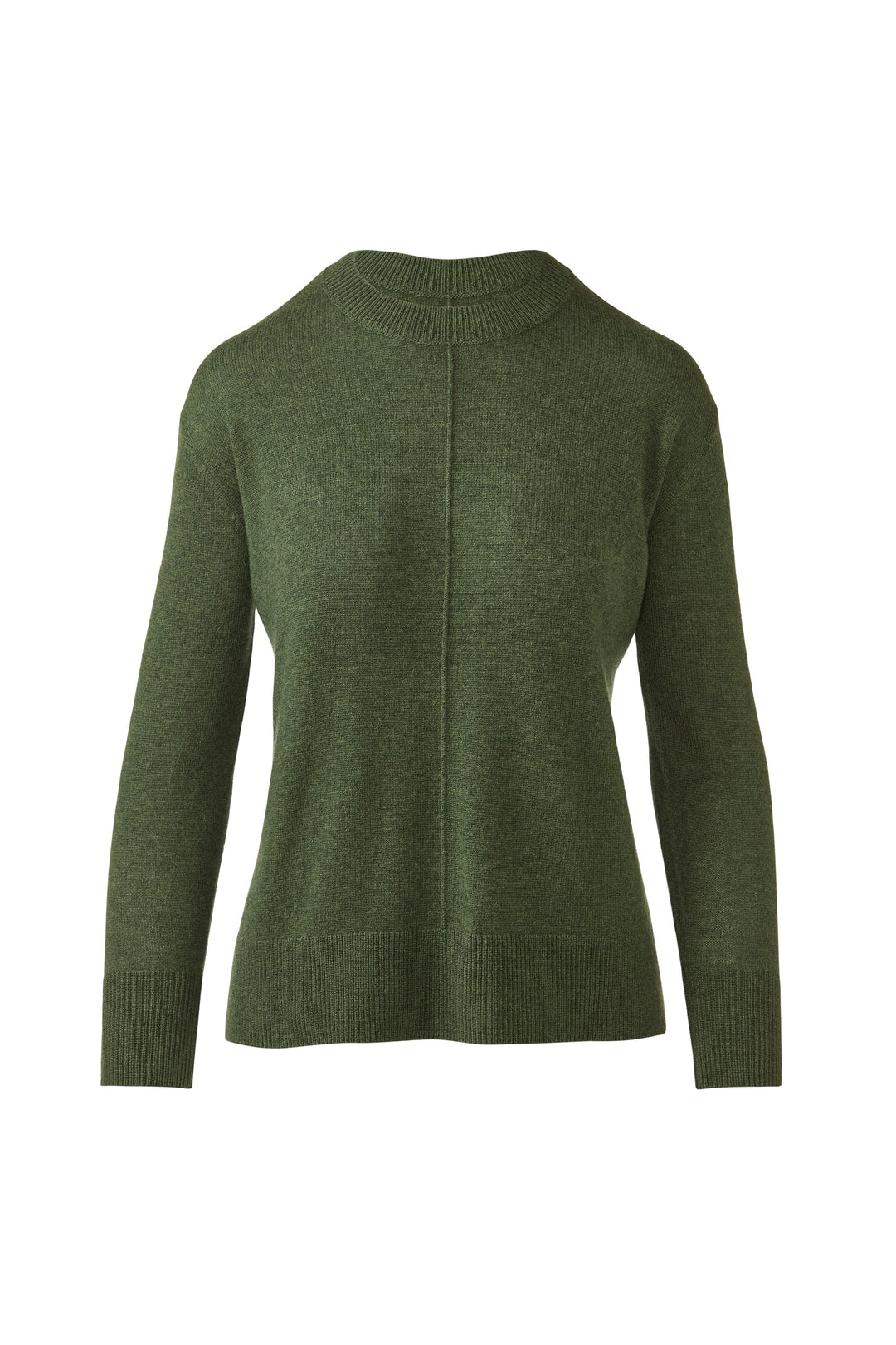 Kinross Cashmere Hi/Lo Seamed Crew | Highland