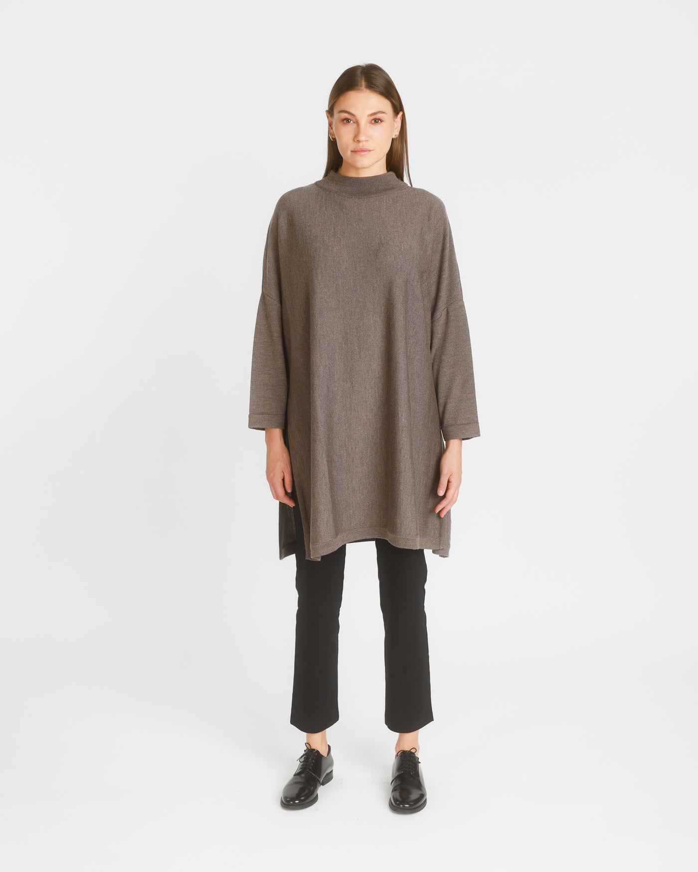 Vilna  Merino Sweater Tunic. Taupe. One Size