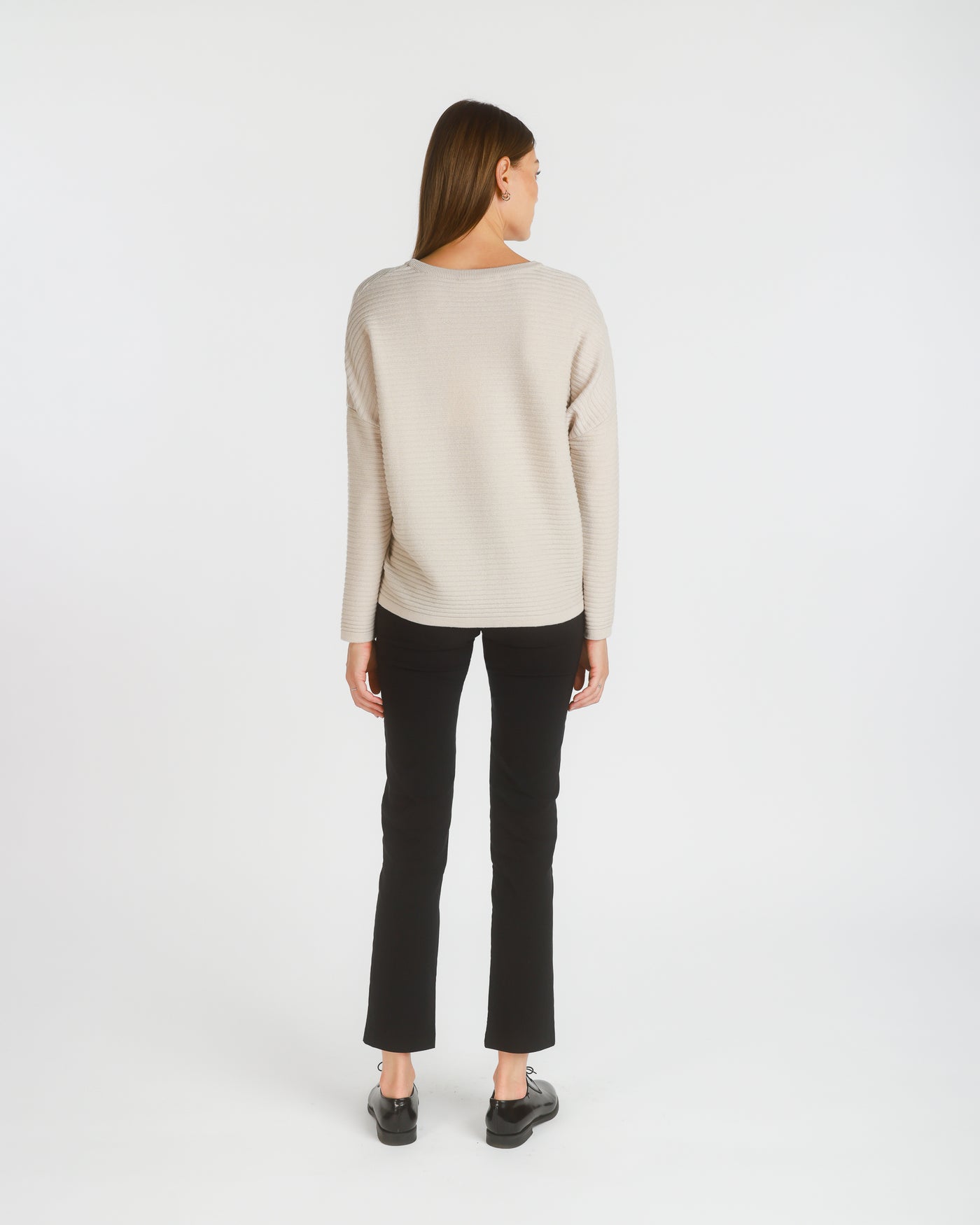 Muse Merino Ribbed Sweater. Light Beige. One Size