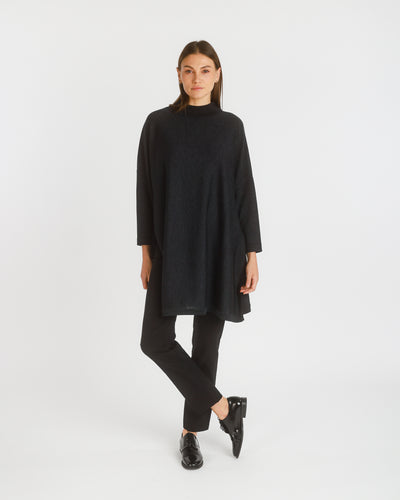 Vilna  Merino Sweater Tunic. Charcoal. One Size