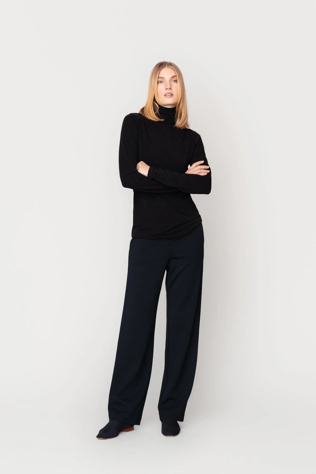 Maire Wool Blend Knit Trousers, Black