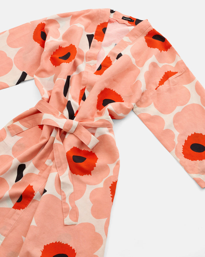 Unikko Cotton-Linen Bathrobe | Off White, Coral, Charcoal