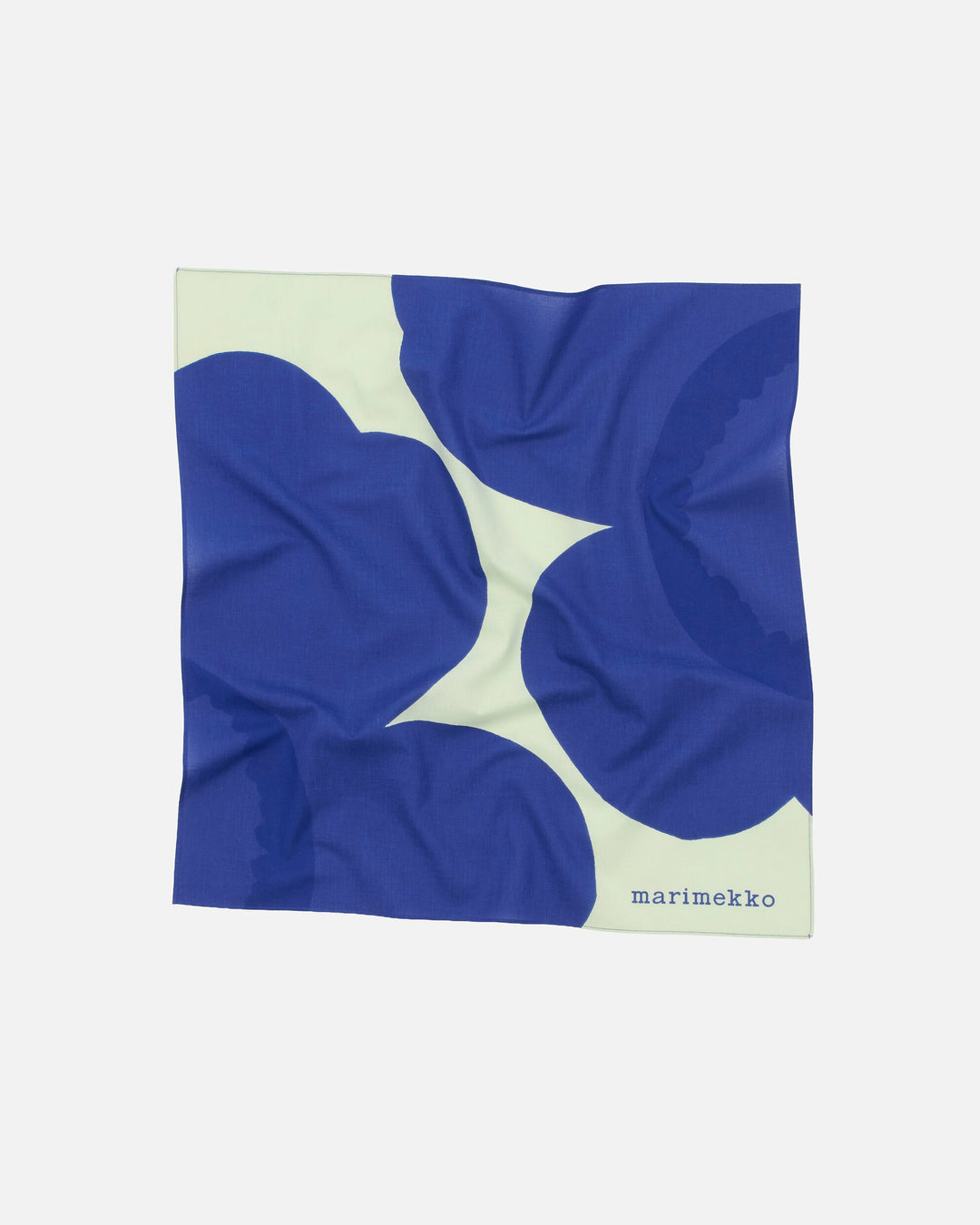 Astrilli Iso Unikko Cotton Scarf | Pale Green, Blue | 22" x 22"