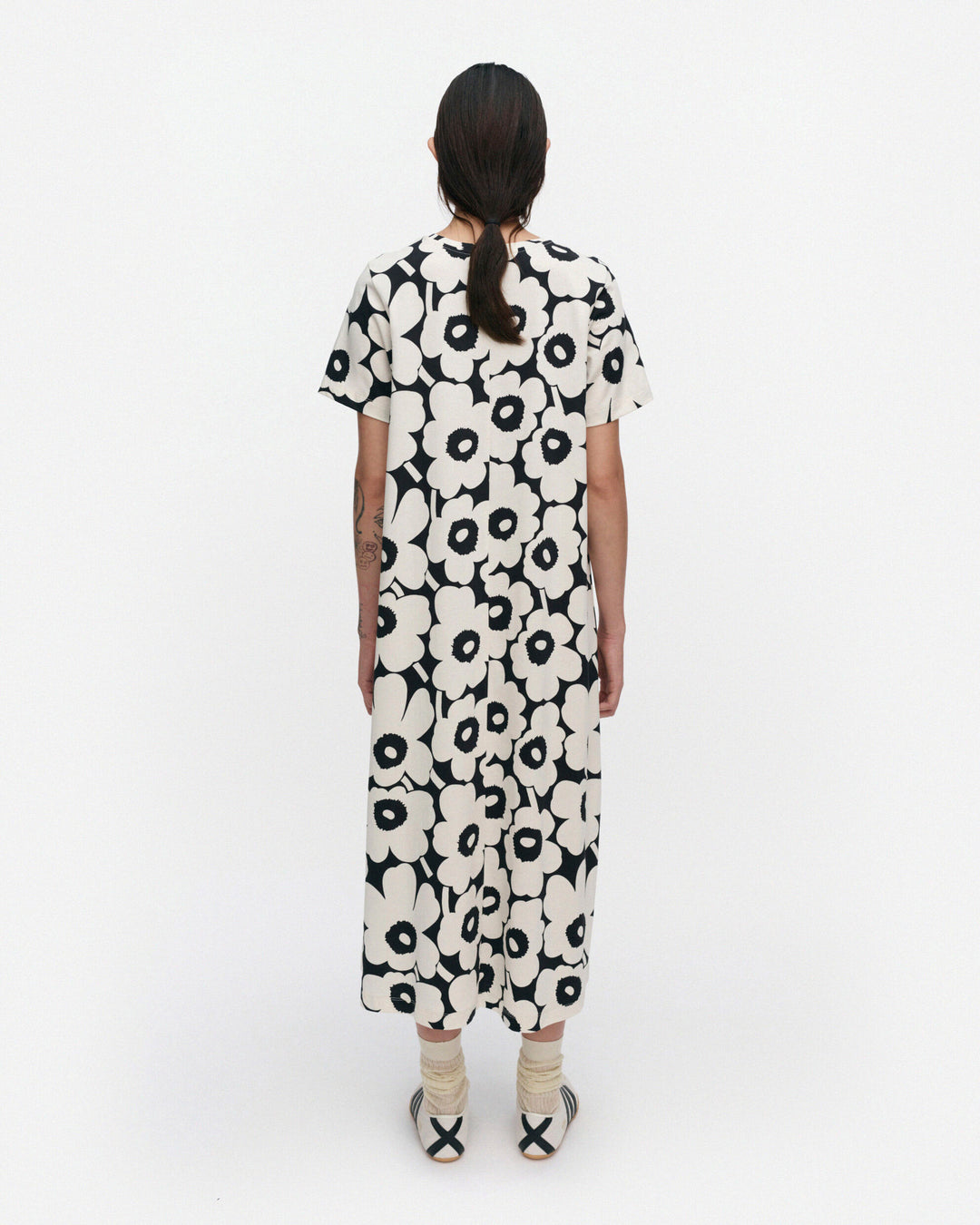 Pisteinen Pieni Unikko Jersey Dress | Black, White ,