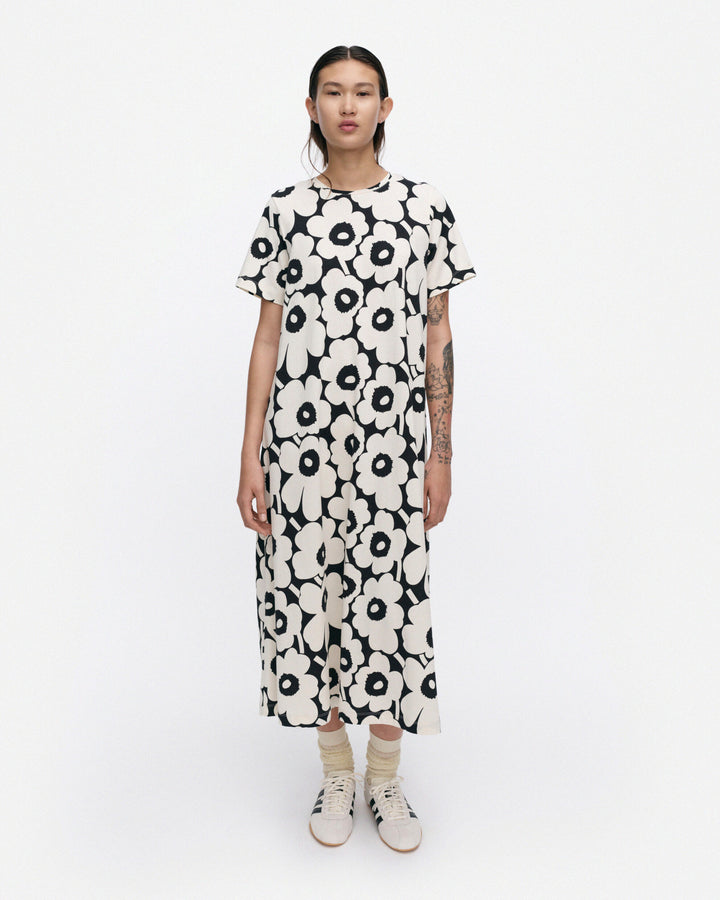 Pisteinen Pieni Unikko Jersey Dress | Black, White ,