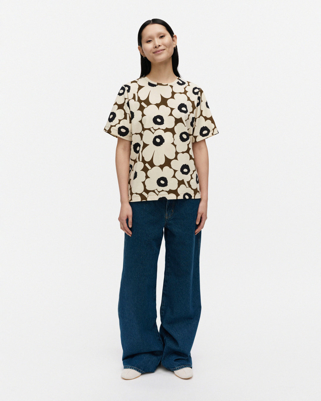 Tunnit Unikko Cotton T | Brown, Sand, Black