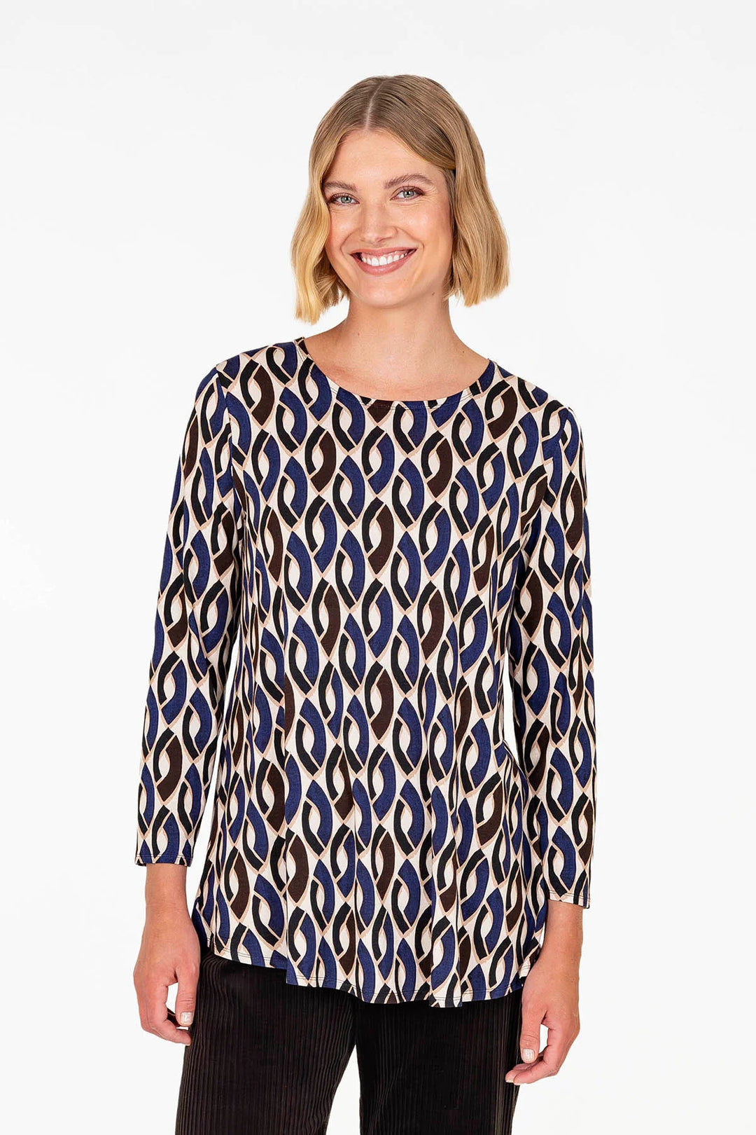 Falla Finland | Venus Jersey Tunic | Beige Print