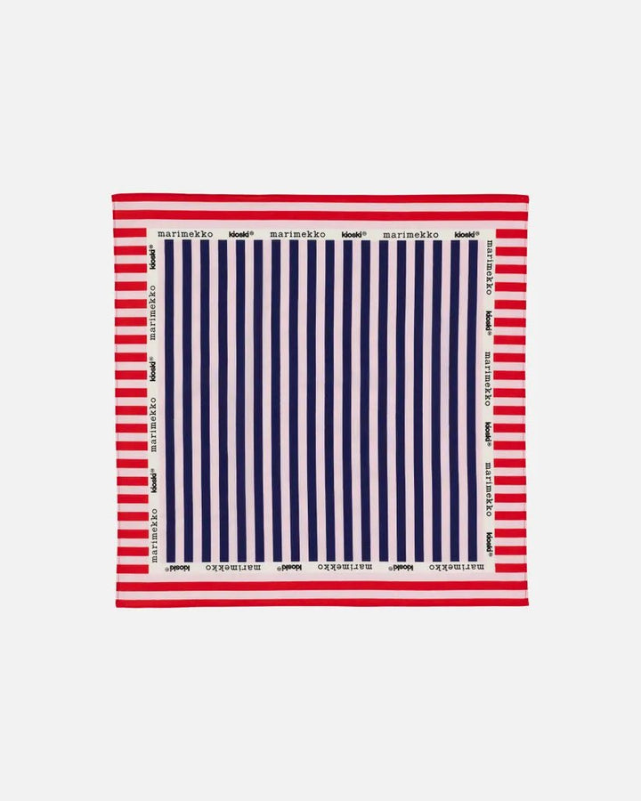 Astrilli Tasaraita Cotton Scarf | Off - white/Dk Navy - pirkko. Marimekko