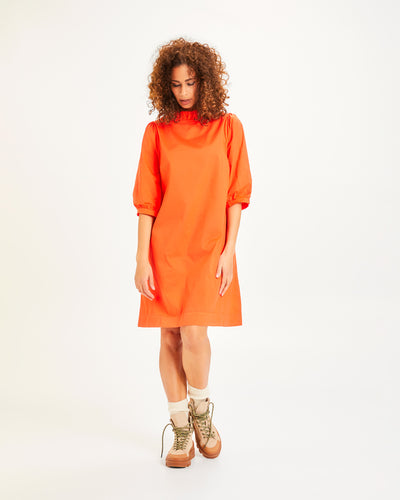 By Basics Stretch Poplin Ruffle Dress